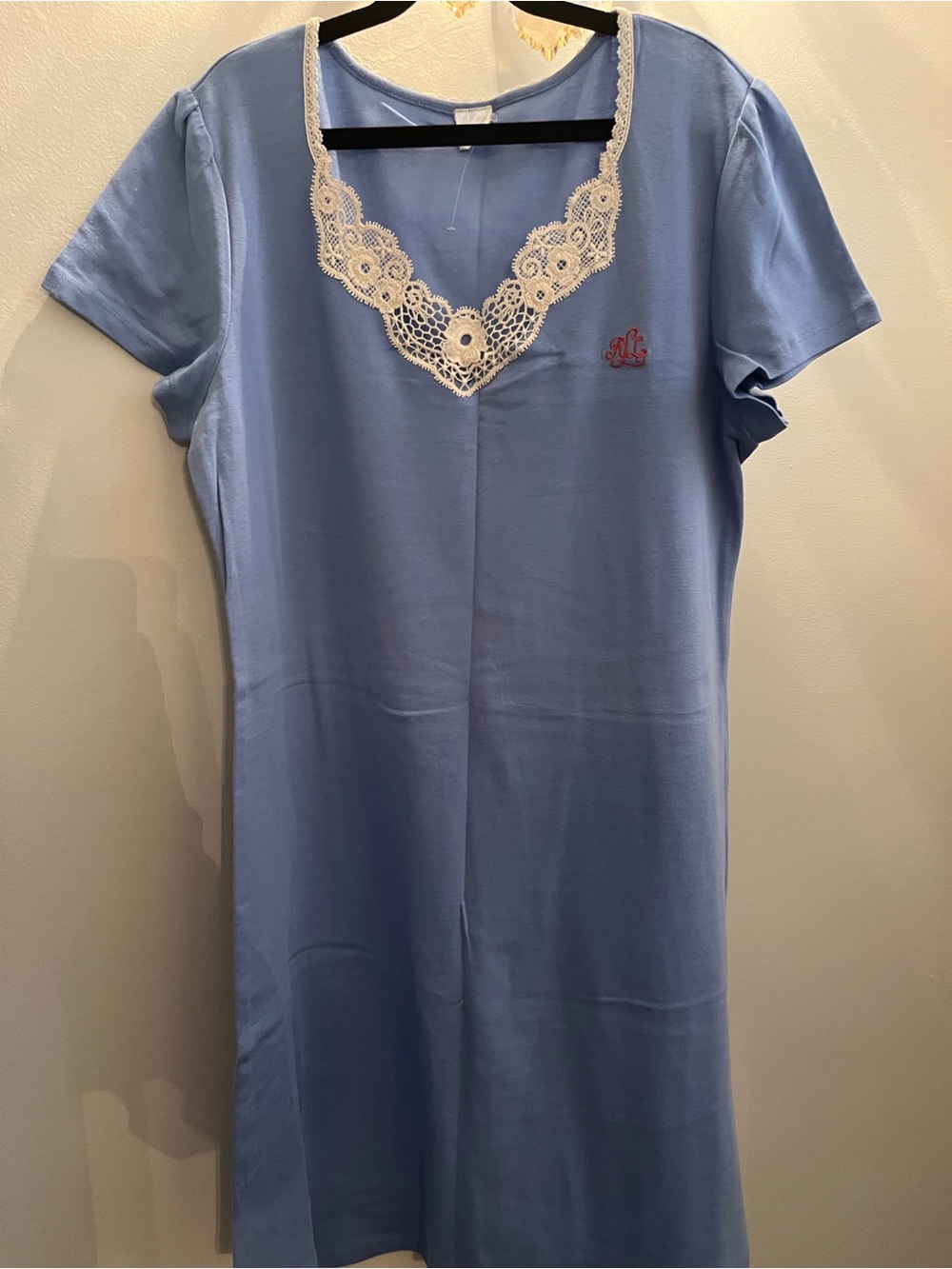 Ralph Lauren blue Nightgown New Not Used 100 % Cotton Short Sleeve